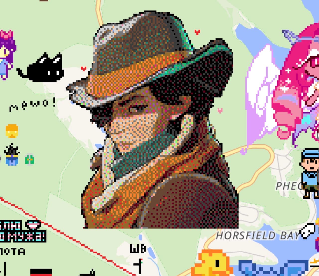 Pixel scene highlighting coastline defenses and ships